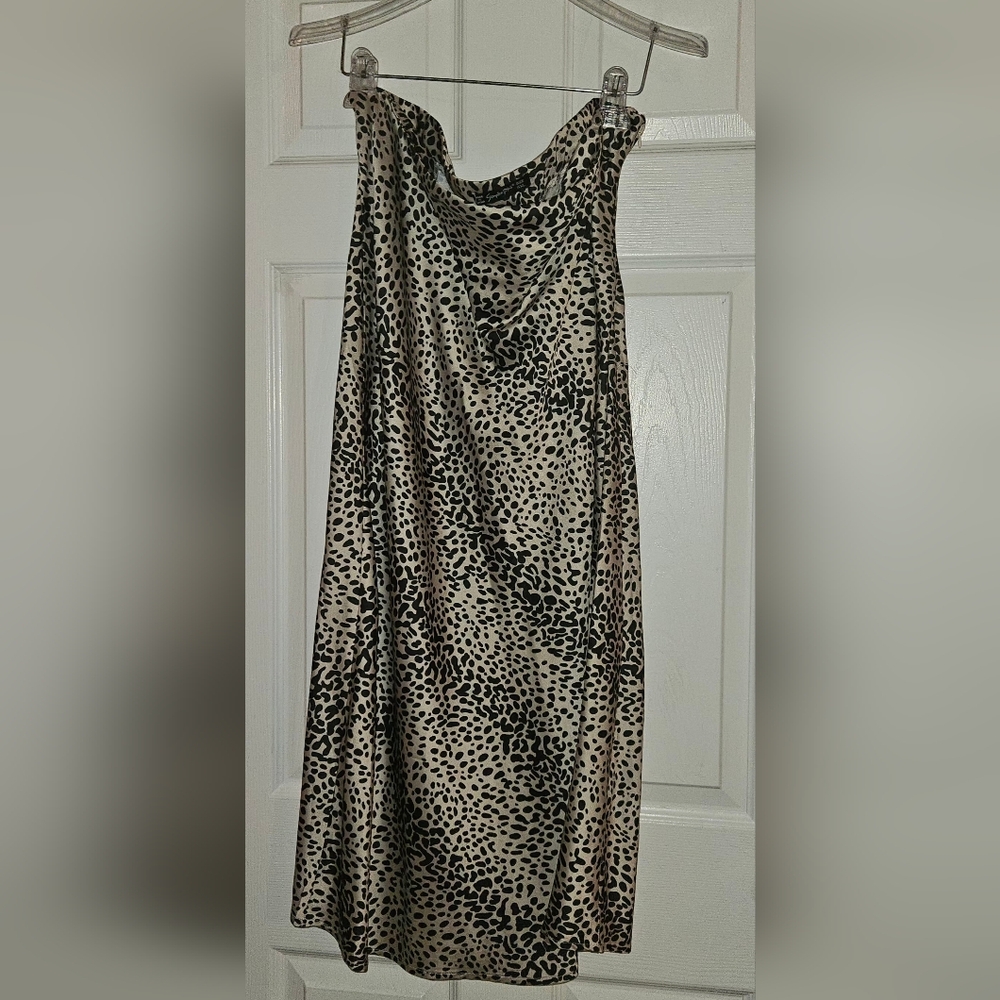 Animal Print Maxi Skirt - Black and Cream